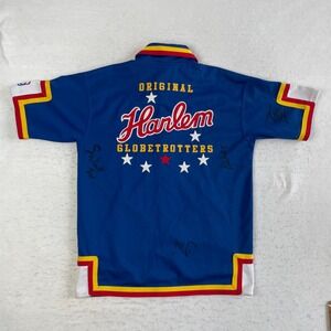 Platinum FUBU Harlem Globetrotters Jersey Medium Blue Signed Autographed Vintage